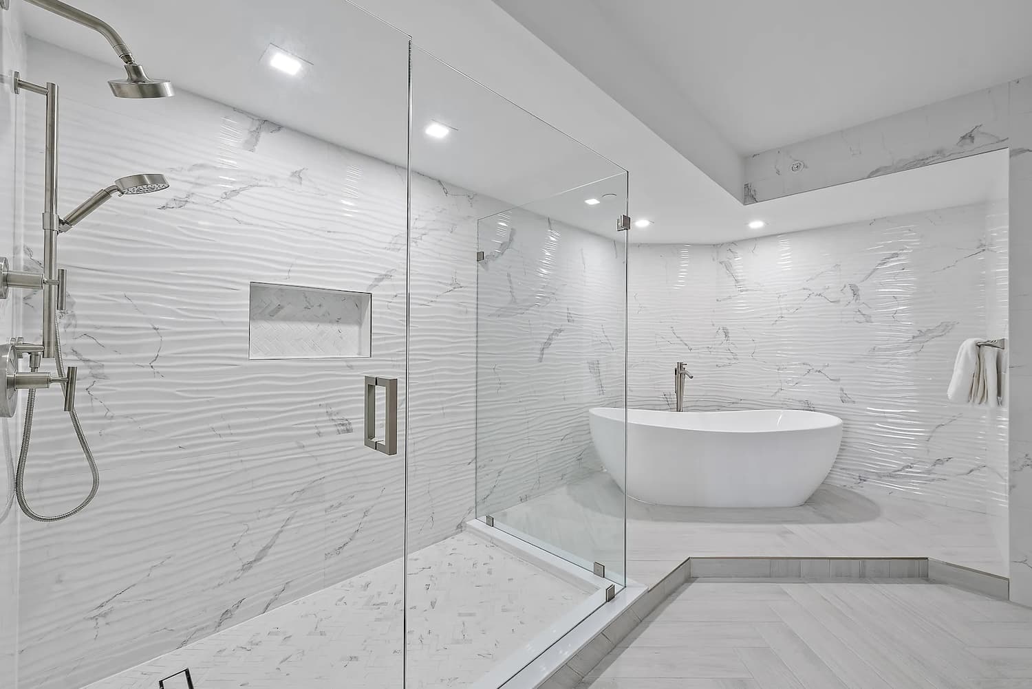 Remodeled bathroom in a Palm Beach luxury condo